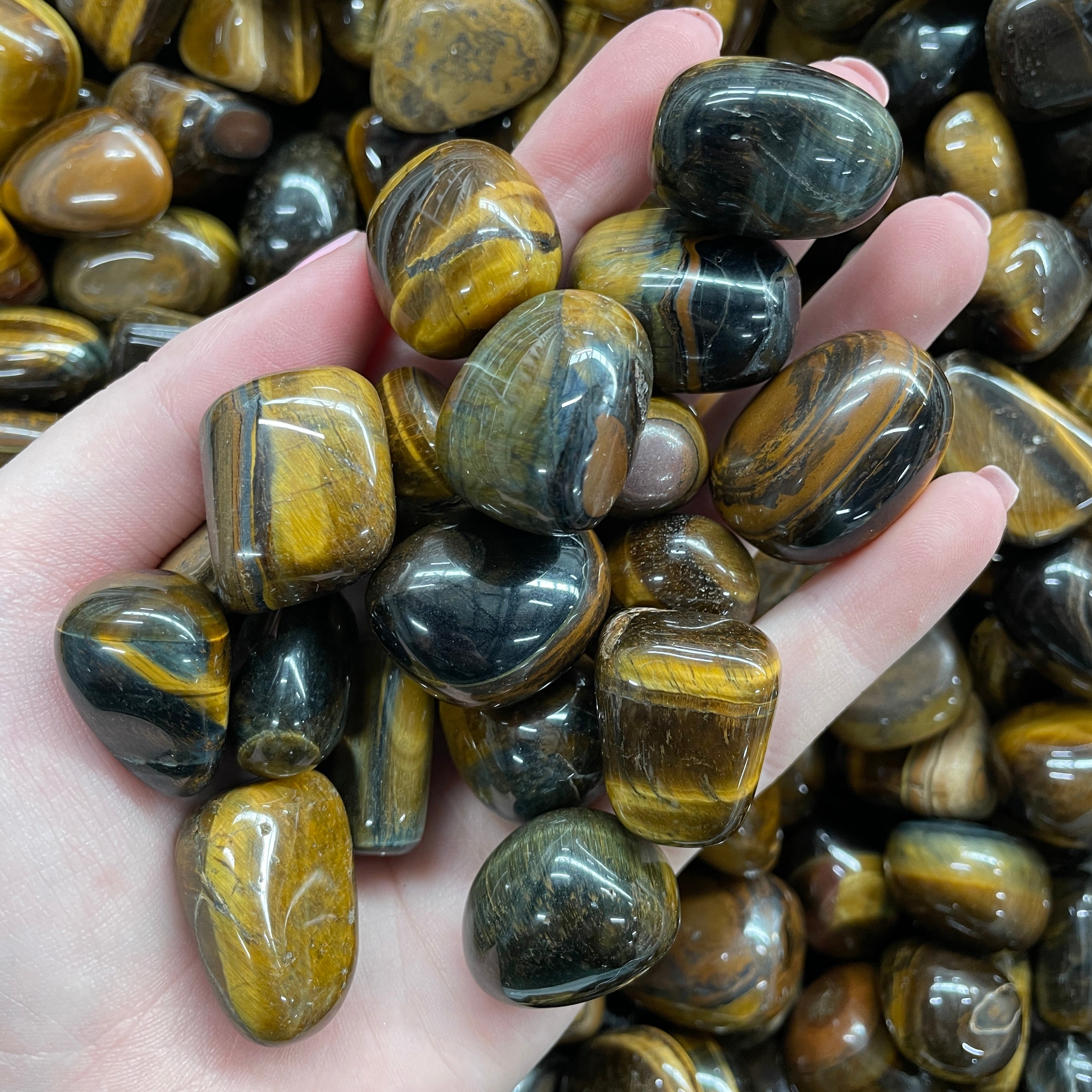 Tiger Eye - Tumbled - Q1/A - 1 KG Tiger Eye - Tumbled - Q1/A - 1 KG
